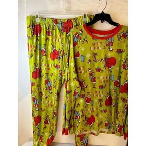 Dr. Seuss The Grinch pajamas set men’s large 40-42 rn#76292‎